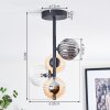 Chehalis ceiling light, globe light Amber, clear, Smoke-coloured, 4-light sources