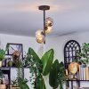 Chehalis ceiling light, globe light Amber, clear, Smoke-coloured, 4-light sources