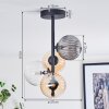 Chehalis ceiling light, globe light Amber, clear, Smoke-coloured, 4-light sources