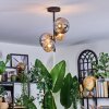 Chehalis ceiling light, globe light Amber, Smoke-coloured, 4-light sources