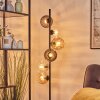Koyoto globe light, floor lamp Amber, clear, Smoke-coloured, 6-light sources