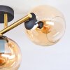 Koyoto ceiling light, globe light gold, black, 3-light sources