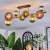 Chehalis ceiling light, globe light gold, black, 8-light sources