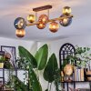 Chehalis ceiling light, globe light gold, black, 8-light sources