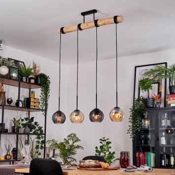 Koyoto hanging light, globe light, pendant light Ecru, black, 4-light sources