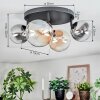 Chehalis ceiling light, globe light Amber, clear, Smoke-coloured, 4-light sources