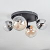 Chehalis ceiling light, globe light Amber, clear, Smoke-coloured, 4-light sources