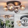 Chehalis ceiling light, globe light Amber, clear, Smoke-coloured, 4-light sources