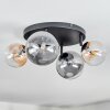Chehalis ceiling light, globe light Amber, clear, Smoke-coloured, 4-light sources