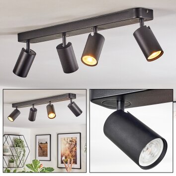 Foren ceiling light, ceiling spotlight LED black, 4-light sources, Colour changer
