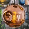 Ripoll hanging light, globe light, pendant light blue, gold, coppery, 5-light sources