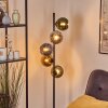 Koyoto globe light, floor lamp blue, chrome, gold, green, Smoke-coloured, 5-light sources