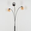 Koyoto globe light, floor lamp Amber, chrome, Smoke-coloured, 3-light sources
