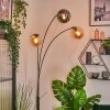 Koyoto globe light, floor lamp Amber, Smoke-coloured, 3-light sources