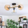 Koyoto ceiling light, globe light gold, black, 3-light sources