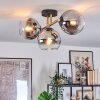 Koyoto ceiling light, globe light gold, black, 3-light sources