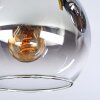 Koyoto ceiling light, globe light gold, black, 3-light sources