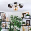 Koyoto ceiling light, globe light gold, black, 3-light sources