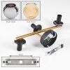 Koyoto ceiling light, globe light gold, black, 3-light sources