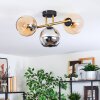 Koyoto ceiling light, globe light gold, black, 3-light sources