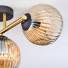 Ripoll ceiling light, globe light gold, black, 3-light sources