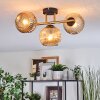 Ripoll ceiling light, globe light gold, black, 3-light sources