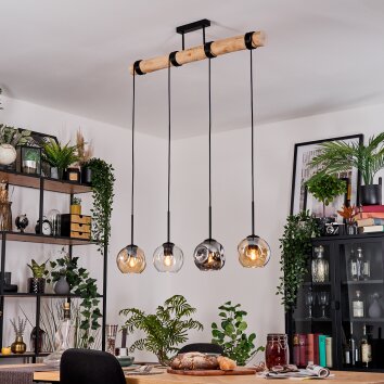 Ripoll hanging light, globe light, pendant light Ecru, black, 4-light sources