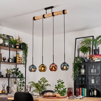 Ripoll hanging light, globe light, pendant light Ecru, black, 4-light sources