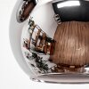 Koyoto ceiling light, globe light chrome, Smoke-coloured, 10-light sources