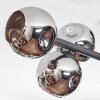 Ripoll ceiling light, globe light chrome, Smoke-coloured, 10-light sources