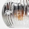 Ripoll ceiling light, globe light chrome, clear, Smoke-coloured, 10-light sources