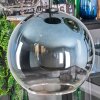 Koyoto hanging light, globe light, pendant light blue, chrome, green, clear, coppery, Smoke-coloured, 5-light sources