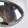 Chehalis ceiling light, globe light chrome, Smoke-coloured, 4-light sources