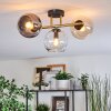 Koyoto ceiling light, globe light gold, black, 3-light sources