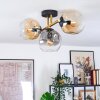 Ripoll ceiling light, globe light gold, black, 3-light sources