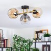 Ripoll ceiling light, globe light gold, black, 3-light sources