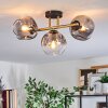Ripoll ceiling light, globe light gold, black, 3-light sources