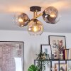 Ripoll ceiling light, globe light gold, black, 3-light sources