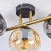 Ripoll ceiling light, globe light gold, black, 3-light sources