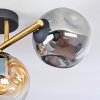 Ripoll ceiling light, globe light gold, black, 3-light sources