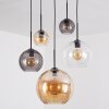 Koyoto hanging light, globe light, pendant light Amber, clear, Smoke-coloured, 5-light sources