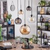Koyoto hanging light, globe light, pendant light Amber, clear, Smoke-coloured, 5-light sources