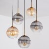 Koyoto hanging light, globe light, pendant light gold, black, 5-light sources