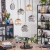 Koyoto hanging light, globe light, pendant light gold, black, 5-light sources