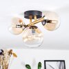 Chehalis ceiling light, globe light gold, black, 3-light sources