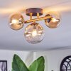 Chehalis ceiling light, globe light gold, black, 3-light sources