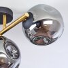 Ripoll ceiling light, globe light gold, black, 3-light sources