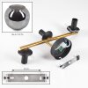 Ripoll ceiling light, globe light gold, black, 3-light sources