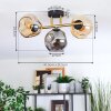 Ripoll ceiling light, globe light gold, black, 3-light sources