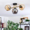 Ripoll ceiling light, globe light gold, black, 3-light sources